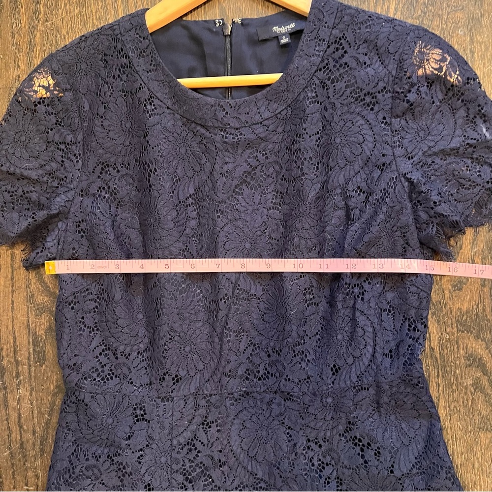 Madewell Navy Dress with Lace Detail - Picture 4 of 10